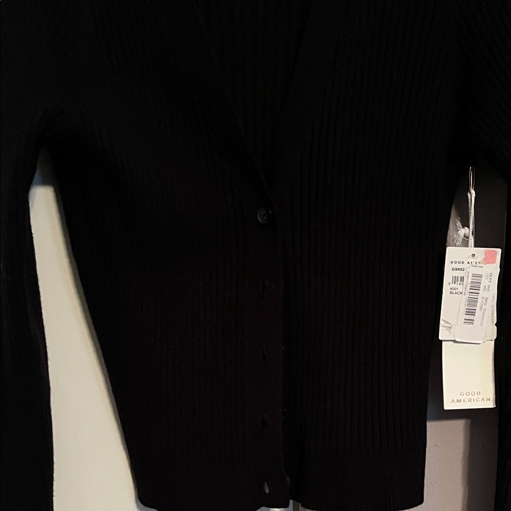 Good American Black Women's Fitted Cardigan - Picture 4 of 4